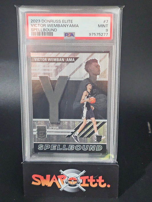 2023 donruss elite VICTOR WEMBANYAMA spellbound psa 9