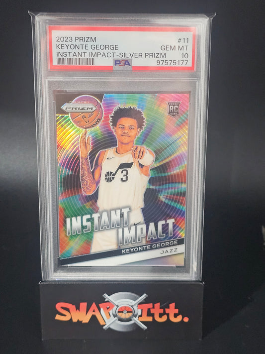 2023 prizm KEYONTE GEORGE instant impact-silver prizm psa 10