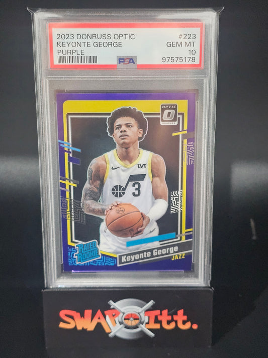 2023 donruss optic KEYONTE GEORGE purple psa 10