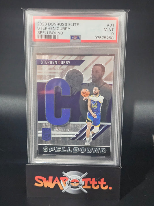 2023 donruss elite STEPHEN CURRY spellbound psa 9