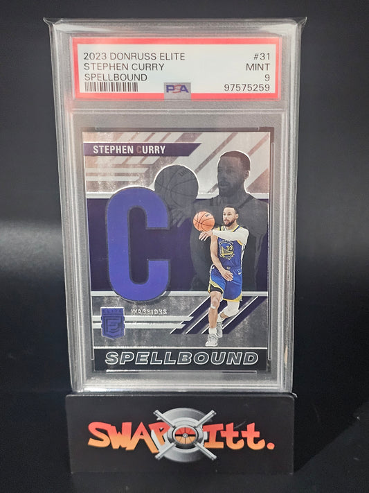 2023 donruss elite STEPHEN CURRY spellbound psa 9