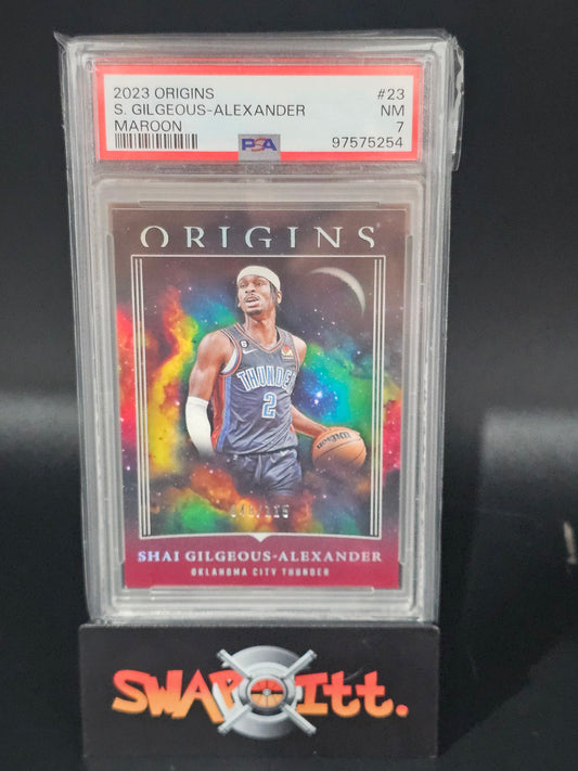 2023 origins SHAI GILGEOUS_ALEXANDER maroon 048/115 psa 7