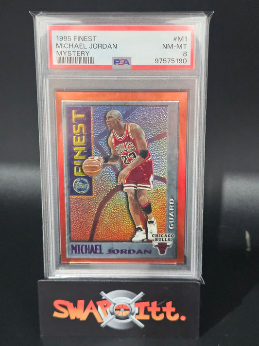 1995 topps finest MICHAEL JORDAN mystery psa 8