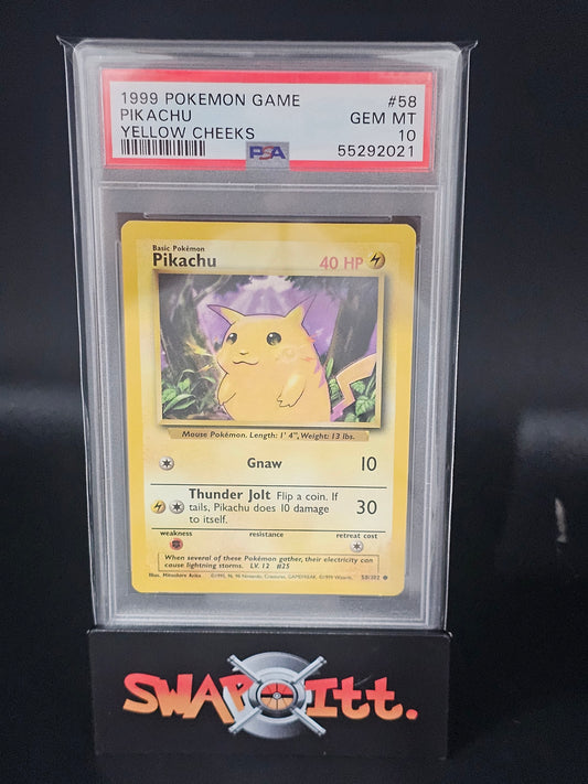 1999 pokemon game PIKACHU yellow cheeks psa 10