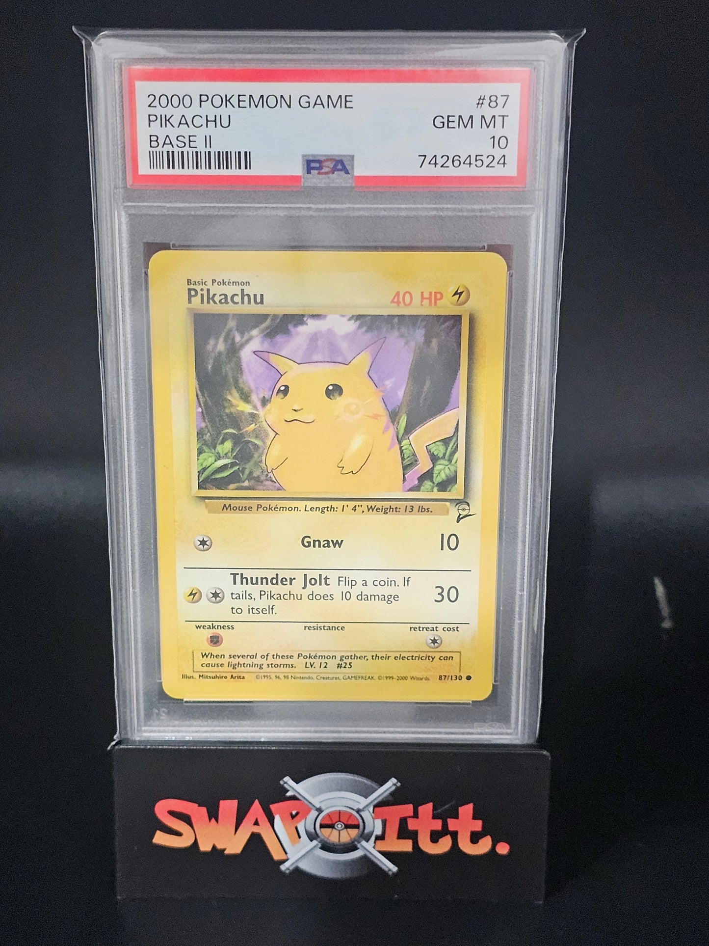 2000 pokemon game PIKACHU base ii psa 10