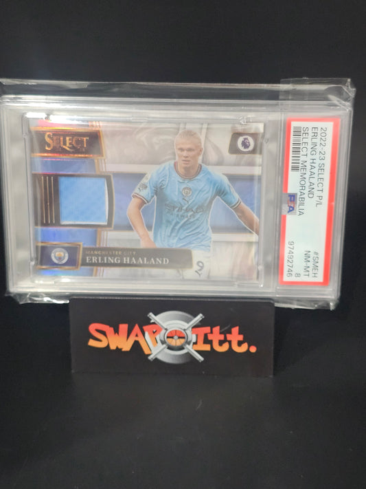 2022-23 select p/l ERLING HAALAND select memorabilia psa 8