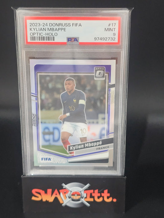 2023-24 donruss fifa KYLIAN MBAPPE optic-holo psa 10