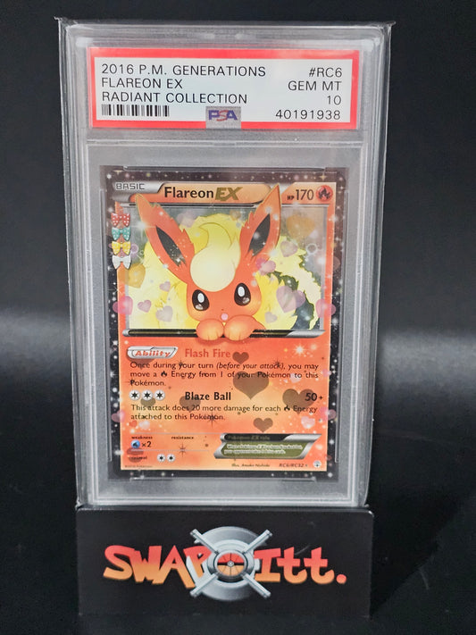 2016 pokemon generations FLAREON EX radiant collection psa 10