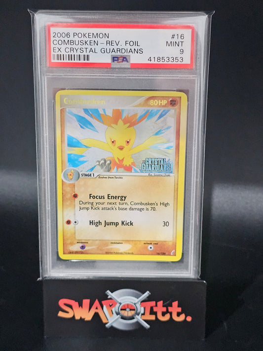 2006 pokemon COMBUSKEN-REV. FOIL ex cystal guardians psa 9