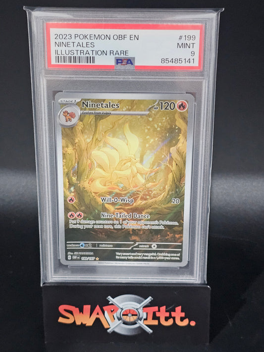 2023 pokemon obf en NINETALES illustration rare psa 9