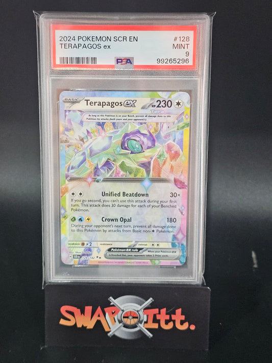 2024 pokemon scr en TERAPAGOS ex psa 9