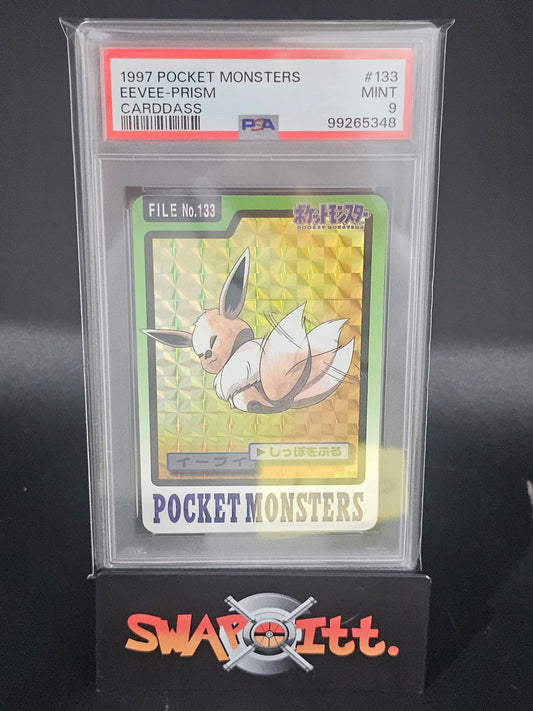 1997 pocket monsters eevee prism carddass psa 9