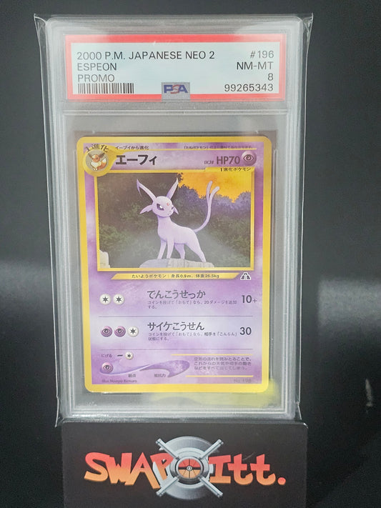 2000 pokemon japanese neo 2 ESPEON promo psa 8