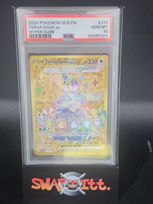 2024 pokemon scr en TERAPAGOS ex hyper rare psa 10