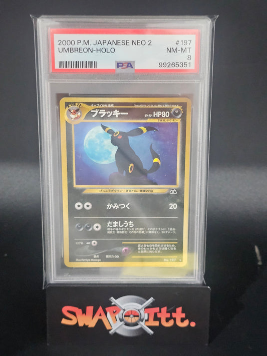 2000 pokemon japanese neo 2 UMBREON-HOLO psa 8