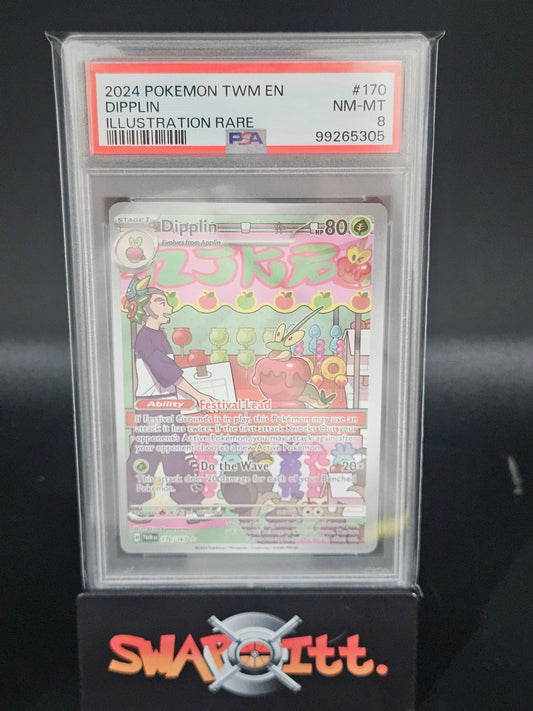 2024 pokemon twm en DIPPLIN illustration rare psa 8