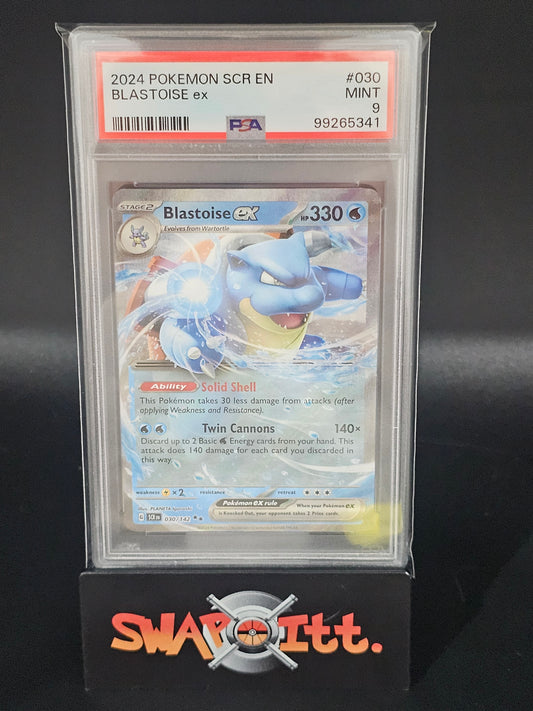 2024 pokemon scr en BLASTOISE ex psa 9