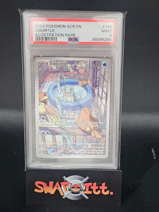 2024 pokemon scr en SQUIRTLE illustration rare psa 9