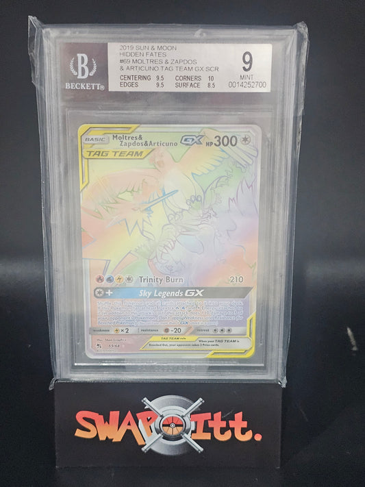 2019 pokemon sun & moon MOLTRES & ZARDOS bgs 9