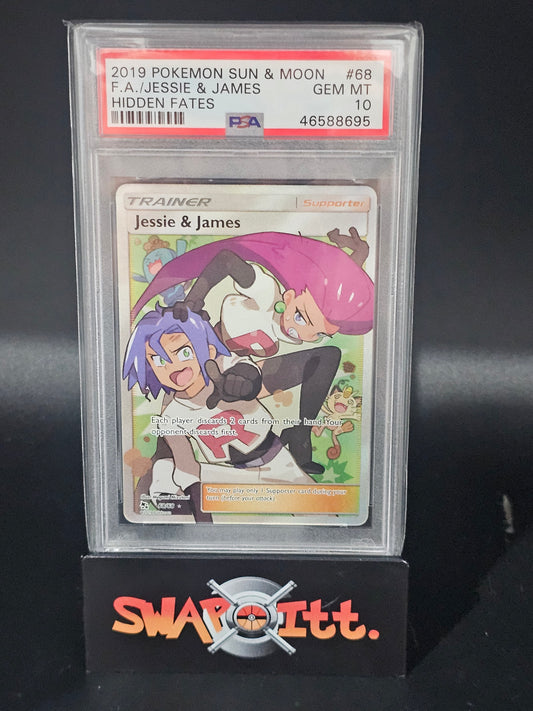 2019 pokemon sun & moon F.A/JESSIE & JAMES hidden fates psa 10