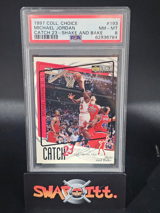 1997 upper deck collectors choice MICHAEL JORDAN catch 23 psa 8