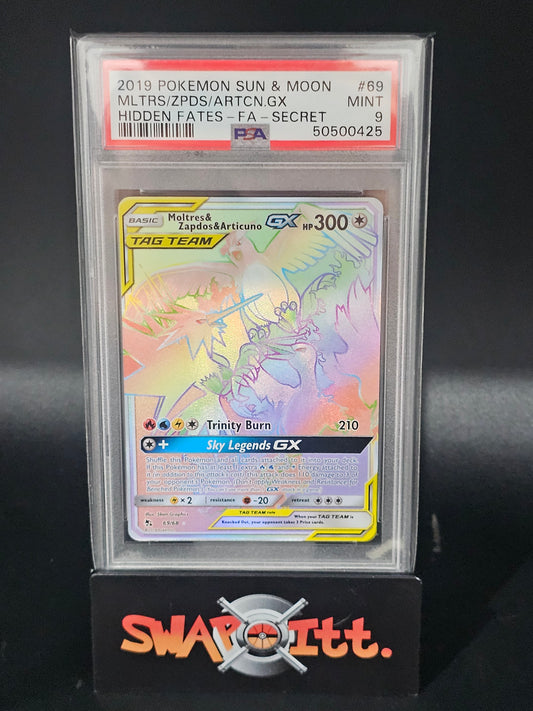 2019 pokemon sun & moon MLTRS/ZPDS/ARTCN GX hidden fates-fa-secret psa 9