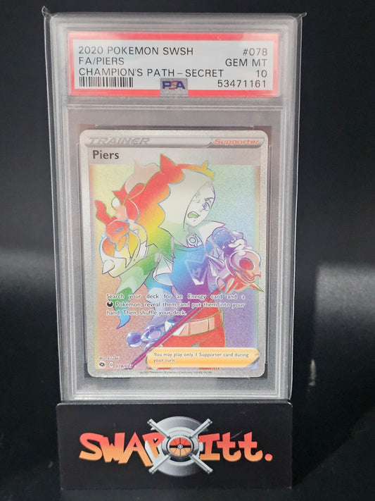 2020 pokemon swsh FA/PIERS champions path-secret psa 10