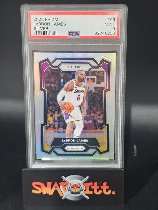 2023 prizm LEBRON JAMES silver psa 9