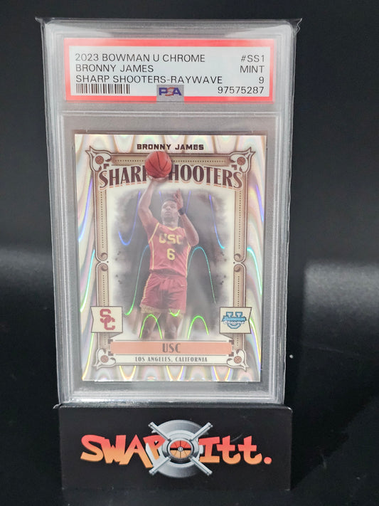 2023 bowman u chrome BRONNY JAMES sharp shooters-raywave psa 9