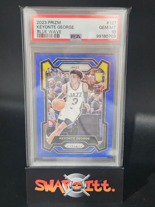 2023 prizm KEYONTE GEORGE blue wave psa 10