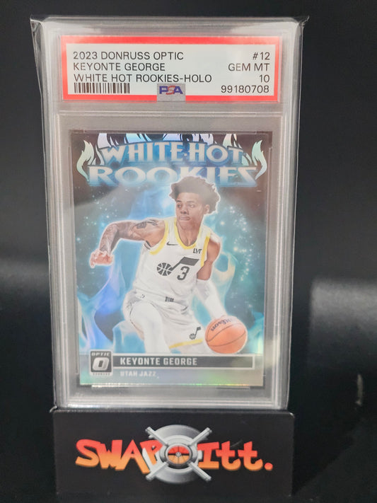 2023 donruss optic KEYONTE GEORGE white hot rookies-holo psa 10