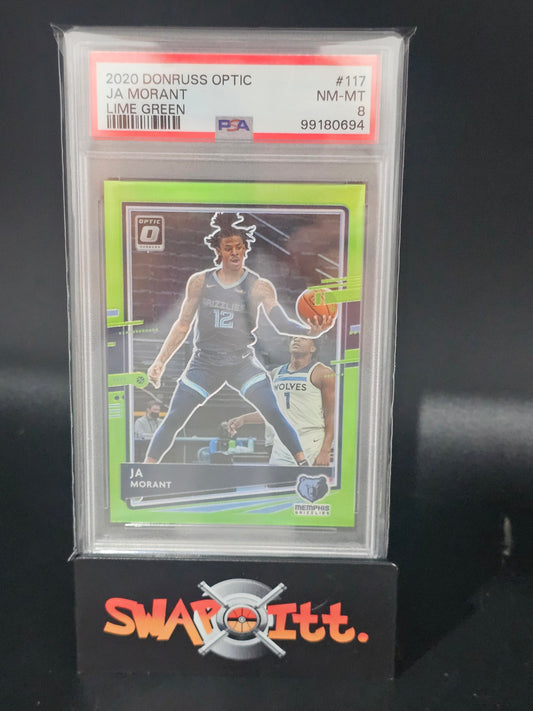 2020 donruss optic JA MORANT lime green 005/149 psa 8