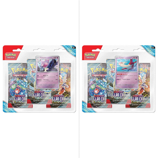 Pokemon TCG SV07 Stellar Crown Three Booster Blister (Tinkaton or Latias)