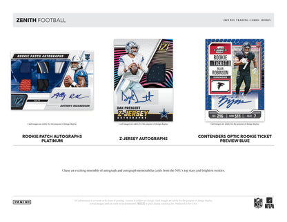 2023 Panini ZENITH NFL FOOTBALL Hobby Box