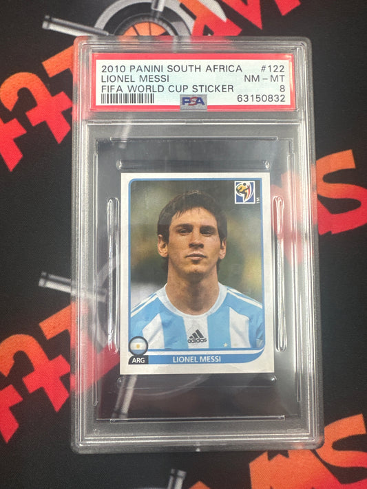 2010 Panini South Africa Lionel Messi - World Cup Sticker PSA 8 #122