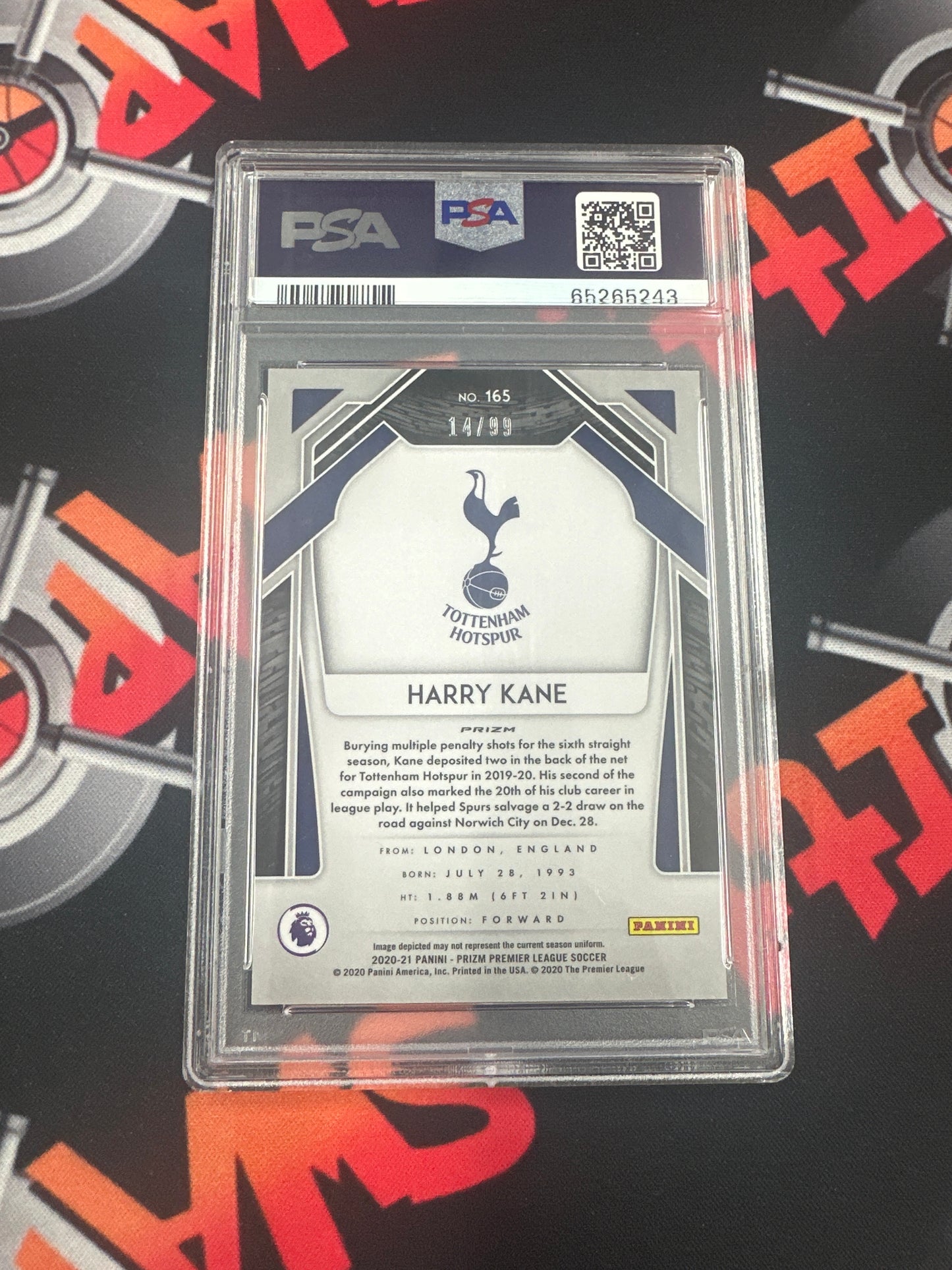 2020/21 Panini Harry Kane - Purple Prizm Premier League /99 PSA 9 MINT #165