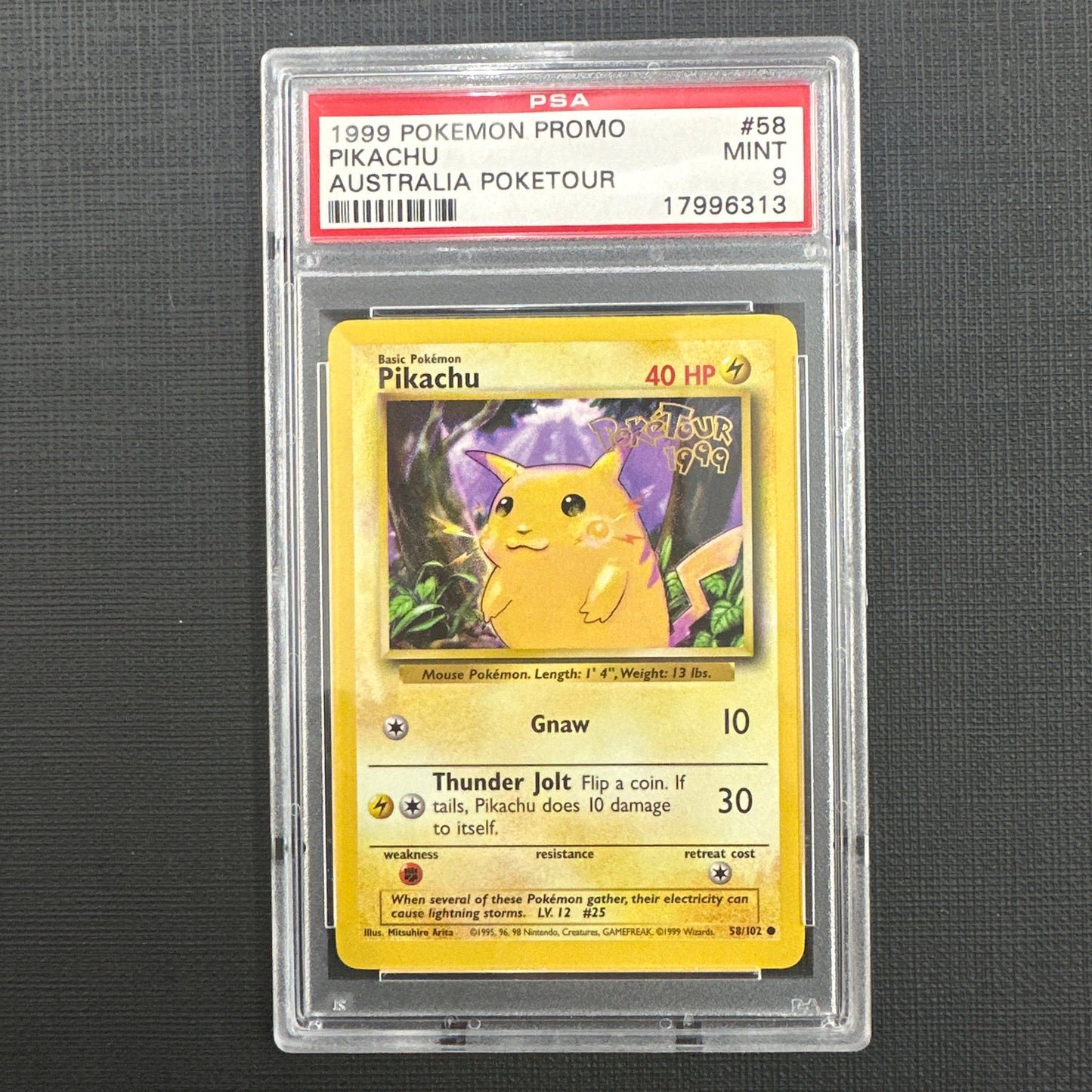 1999 Pokemon Promo Pikachu - Australia Poketour PSA 9 #58