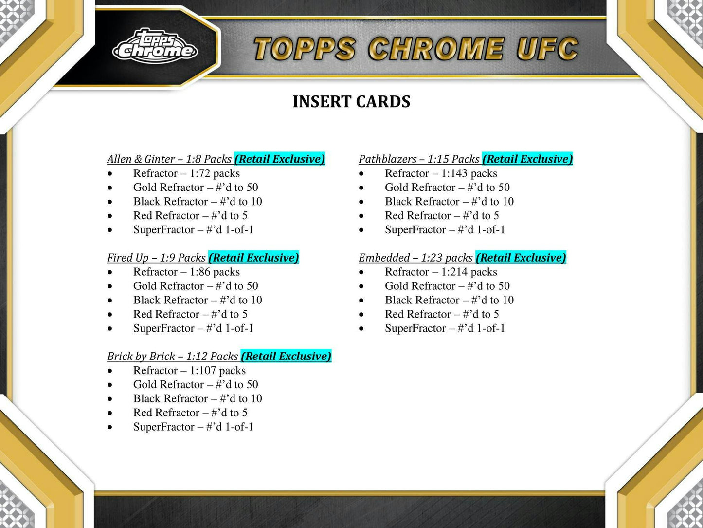 2024 Topps Chrome UFC 6-Pack Blaster Box