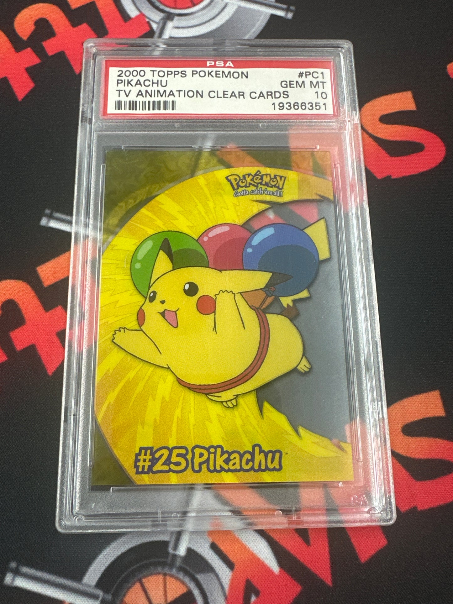 2000 Topps Pokémon Pikachu - TV Animation Clear Cards - PSA 10 #PC1