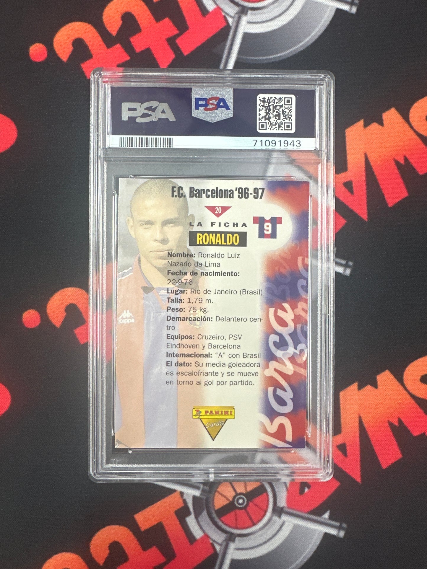 1996 Panini Ronaldo R9 - FC Barcelona PSA 6 #20