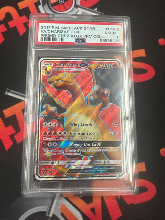 2017 Pokémon SM Charizard - Black Star Promo Full Art GX PSA 8 #SM60