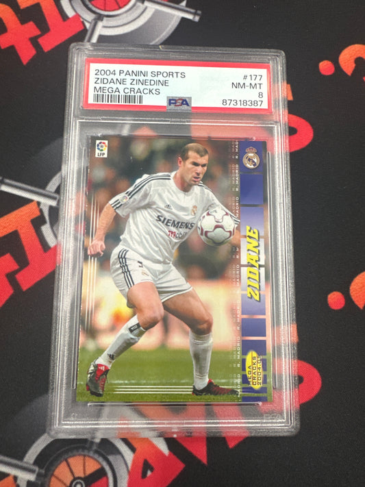 2004 Panini Sports Zinedine Zidane - Mega Cracks PSA 8 MINT #177