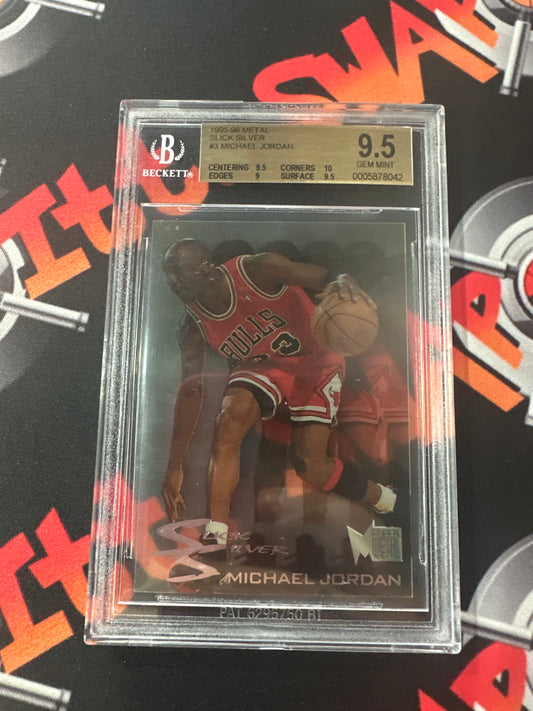 1995-96 Fleer Metal Michael Jordan - Slick Silver BGS GEM MINT 9.5 #3