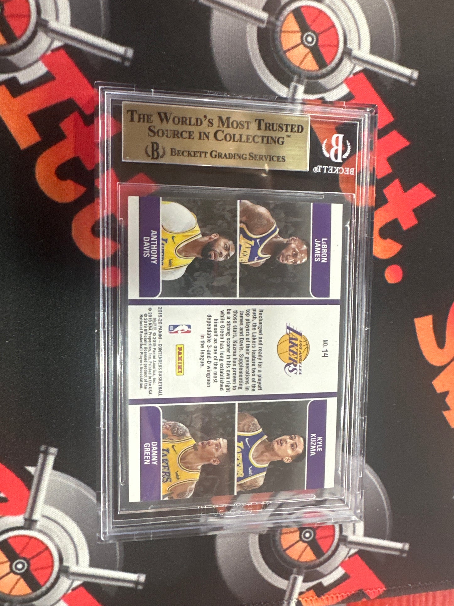 2019/20 Panini Contenders Teamquads Cracked Ice /25 - LeBron/Davis/Kuzma/Green #14