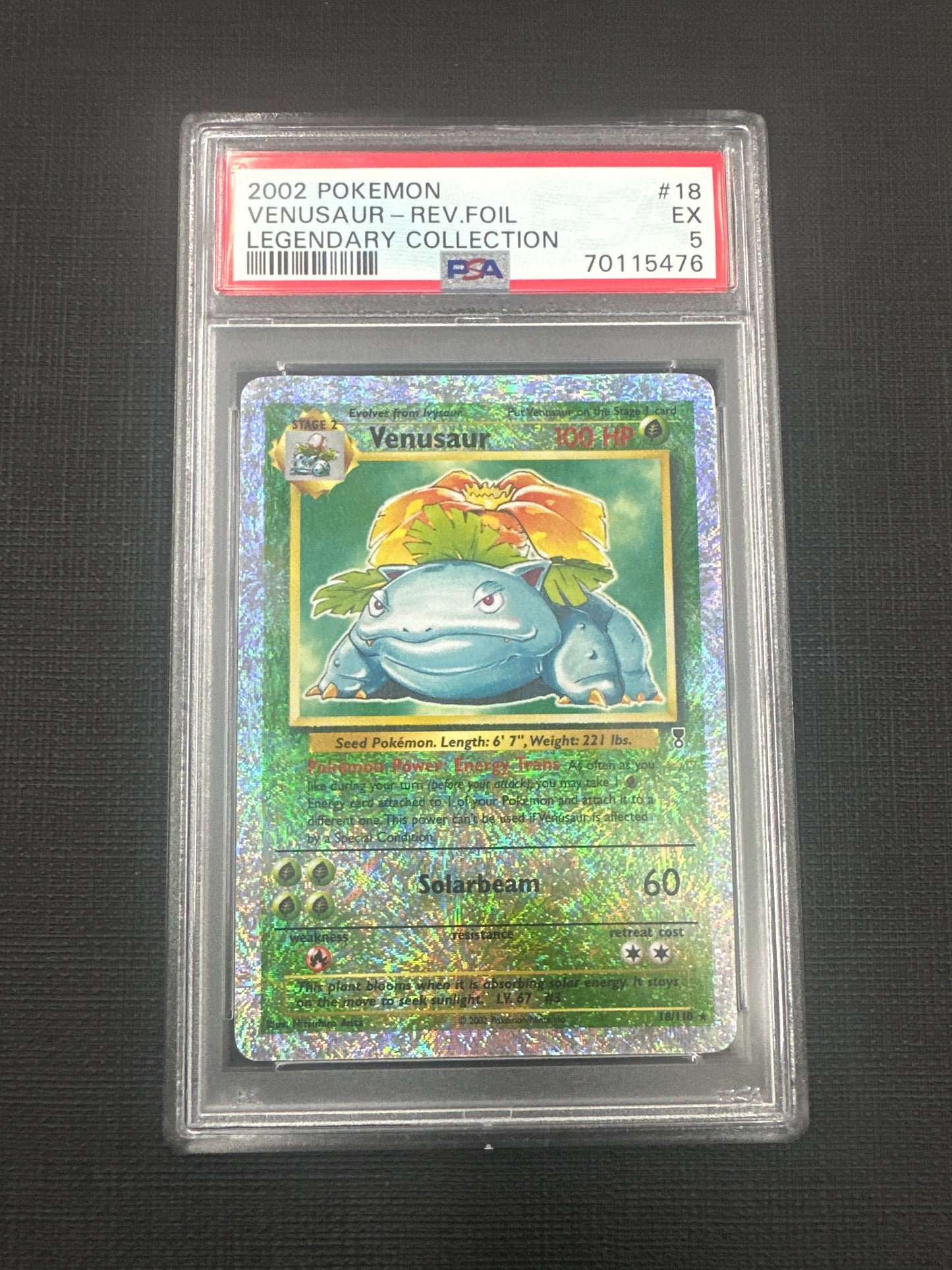 2002 Pokemon Venusaur - Revolutionary Foil Legendary Collection PSA 5 #18