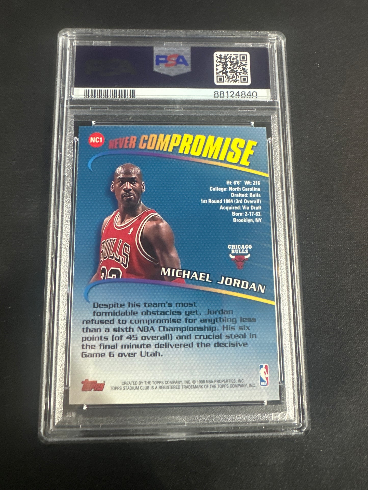 1998 Stadium Club Michael Jordan - Never Compromise PSA 9 #NC1