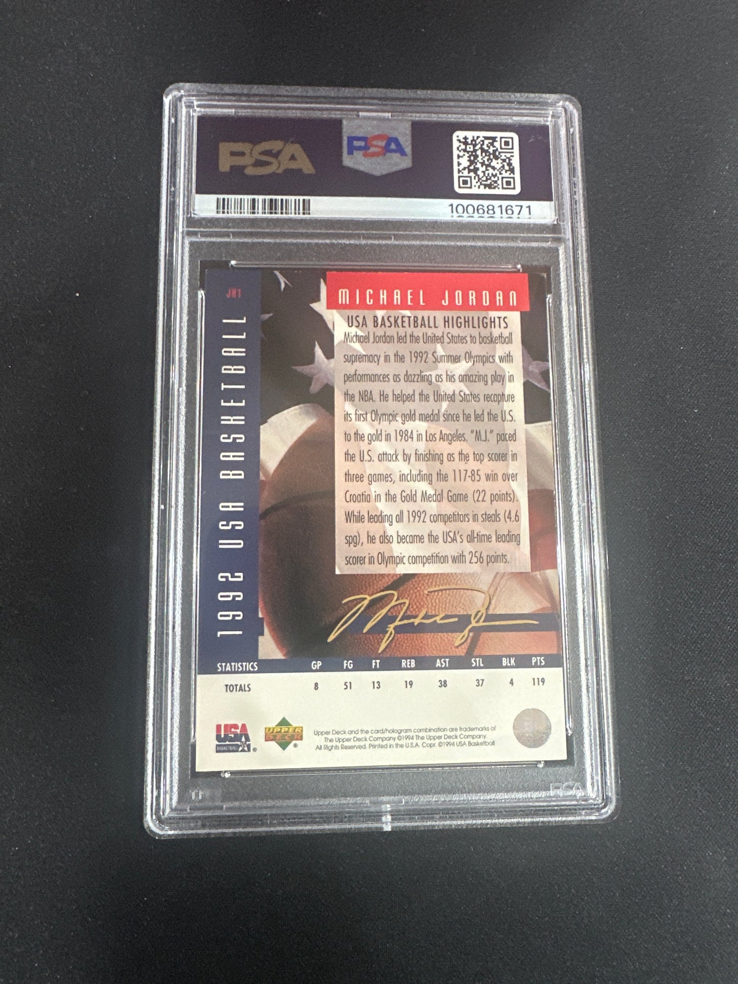 1994 Upper Deck USA Michael Jordan - Jordan’s Highlights PSA 9 #JH1