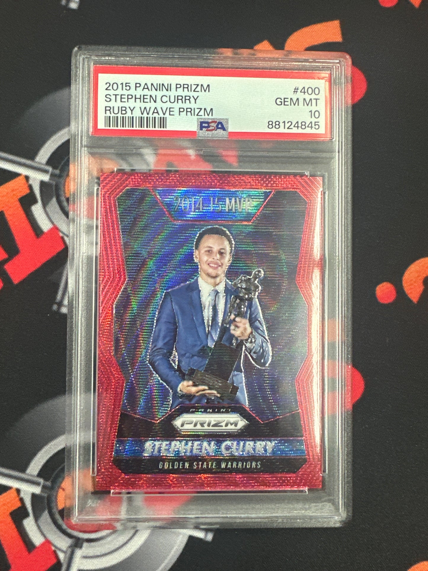 2015 Panini Prizm Stephen Curry - Ruby Wave Prizm MVP /350 PSA 10 #400