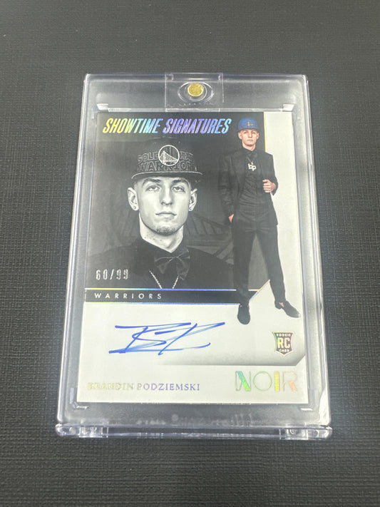 2023-24 Panini Noir Brandin Podziemski - Showtime Signatures On Card Auto RC /99 #STS-BPZ