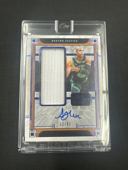 2023-24 Panini One and One Al Horford - Jumbo Jersey On Card Auto Blue /49 #JJA-ALH